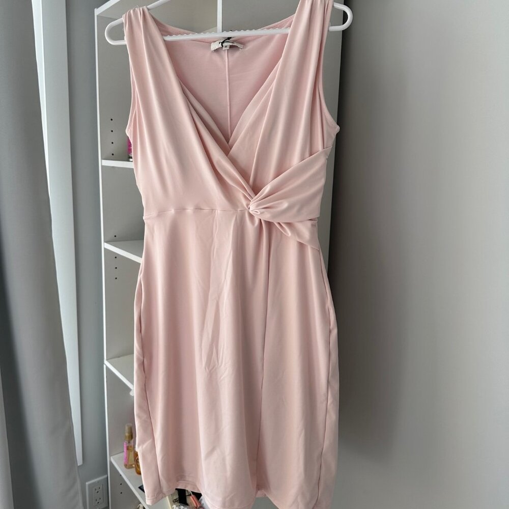 NWT Popilush Shapewear Deep V-Neck Bias Twist Sculpting Mini Dress
